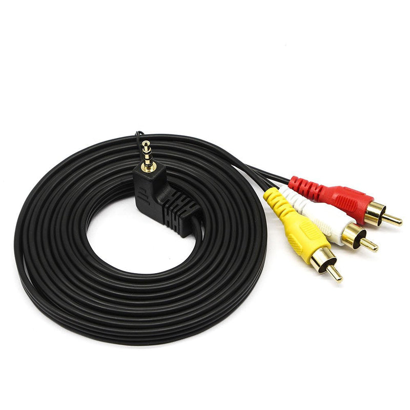 3.5 mm to RCA AV Camcorder Video Cable,3.5mm Male to 3RCA Male Plug Stereo Audio Video AUX Cable for Smartphones,MP3, Tablets,Speakers,Home Theater (3.5mm Elbow 2.5m)… 3.5mm Elbow 2.5m