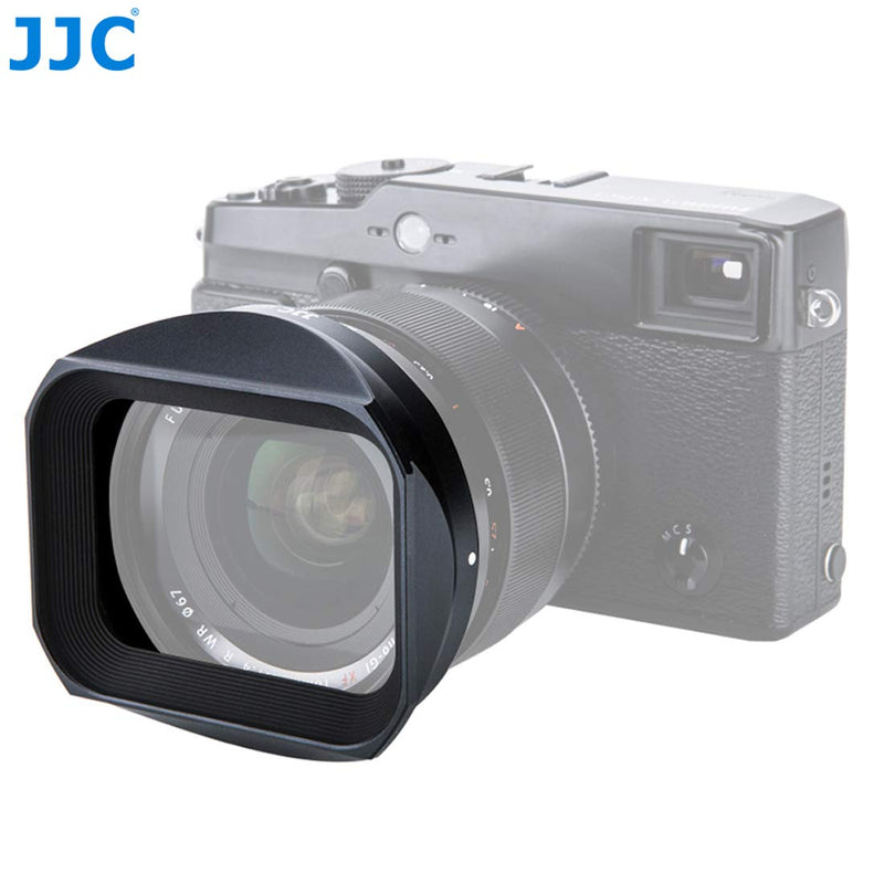 JJC LH-JXF16 Square Metal Bayonet Hood for Fujinon XF16mmF1.4 R WR, Fujinon Lense XF 16mm F1.4 R WR, Fuji 16mm F1.4 Lens Hood, Fujinon 16mm 1.4 Hood, Slide Front Cap, Replaces Fujifilm LH-XF16