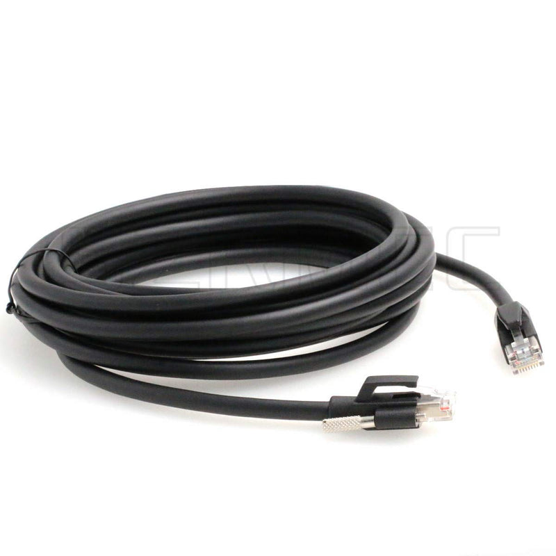 [AUSTRALIA] - SZRMCC High Flexible Shielded Locking RJ45 to RJ45 Gigabit Network Cable for Basler AVT Hikvision Cognex CCD Industrial Camera (5m) 5m 