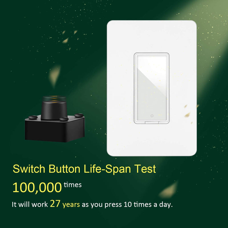 Smart Switch by Martin Jerry, Single Pole, Smart Home Devices That Work with Alexa, 2.4G WiFi, Need Neutral Wire, Not Dimmer