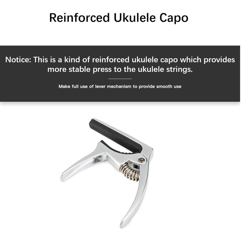 Reinforced Ukulele Capo | Super Stable Zinc Alloy Ukulele Capo for Soprano, Concert, Tenor, Baritone Sizes Ukulele (TAC-U1)