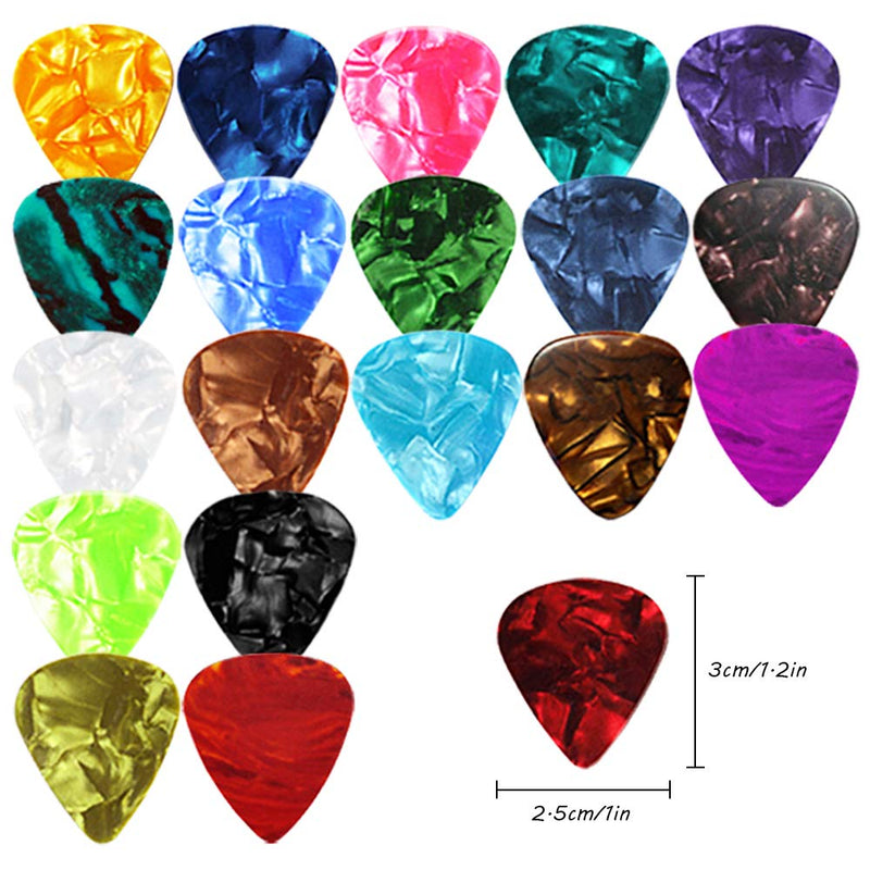 maxin 20 Pcs Guitar Picks with Guitar Pick Holders,Thin Light Soft Celluloid Guitar Picks with Guitar String Winder 3 IN 1 Suitable for Guitar,Electric Guitar,Bass,Ukulele