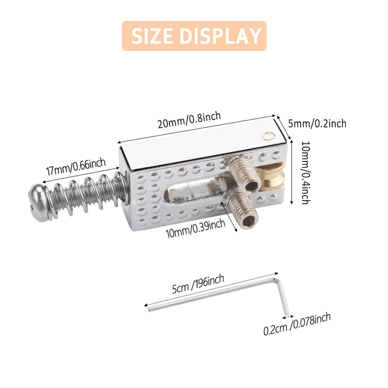6 Pcs Electric Guitar Bridge Saddles, Guitar Tremolo Bridge Saddles with 2 Wrench for Electric Guitar and Electric Bass