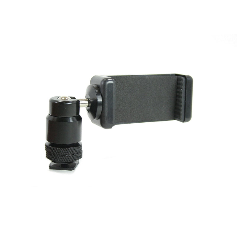 Action Mount - Mini Ball Head with Lock and Hot Shoe Adapter Camera Cradle for use with DLSR Camera. Easily Attach a Phone Mount, Flash, Trigger, or Diffuser. (Black)