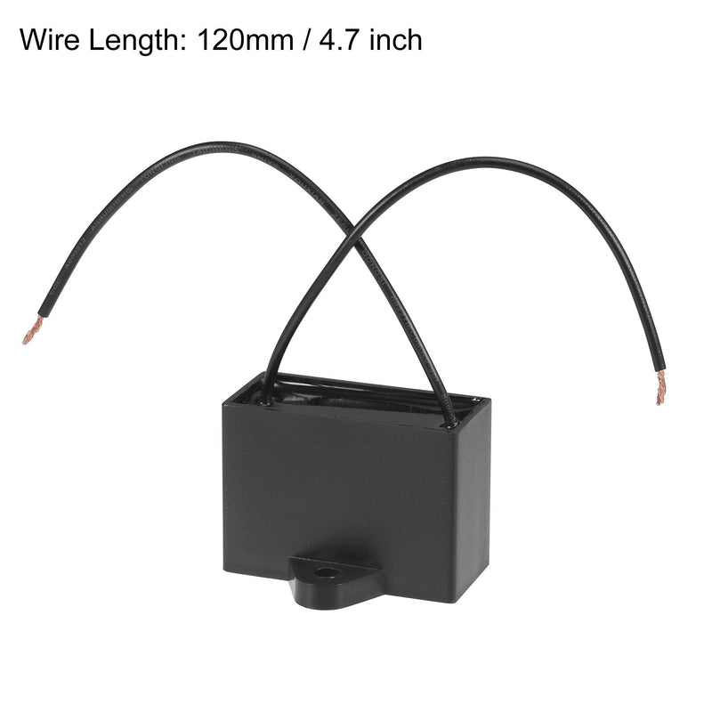 uxcell Ceiling Fan Capacitor CBB61 5uF 350V AC 2 Wires Metallized Polypropylene Film Capacitor 47x34x22mm for Electric Fan Pump Motor Generator 3Pcs