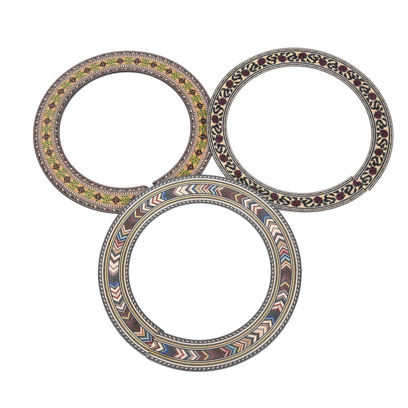 Bnineteenteam 3Pcs Wood Soundhole Rosette Inlay Sound Hole Decal for Acoustic Classical Guitar Parts Accessories