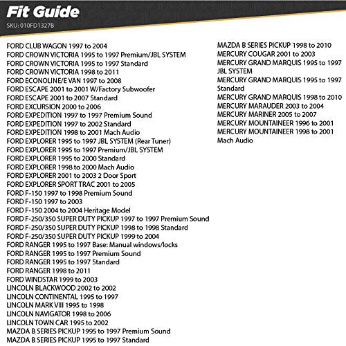 Scosche FD1327B Compatible with 1995-07 Ford / Lincoln / Mercury / Mazda DIN w/Molded Pocket Dash Kit Black DIN Installation Kit Standard Packaging