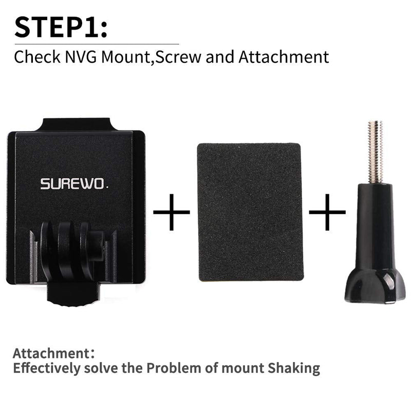 Aluminum NVG Helmet Mount Compatible with Go pro Hero 10 Black,Hero 9/8/7/(2018)/6/5/4 Black,Session/Silver and Most Action Cameras