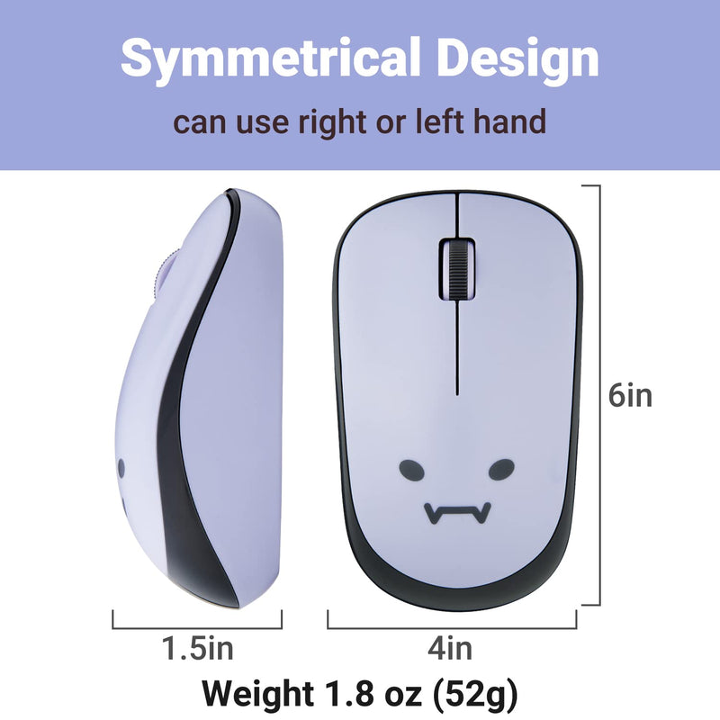 ELECOM 2.4G Wireless, Portable Mobile Smiley-Face Mouse for Right/Left Handed Use, IR LED, 1200 DPI 2.5 Years Long Battery Life, Silent Click (M-IR07DRSPF5-G) purple