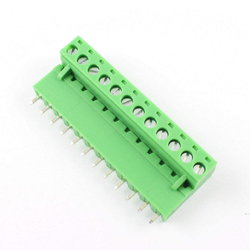 DBParts 5 Sets 12-Pin (12 Pole) Straight Plug-in Screw Terminal Block Connector 5.08mm Pitch Panel PCB Mount DIY