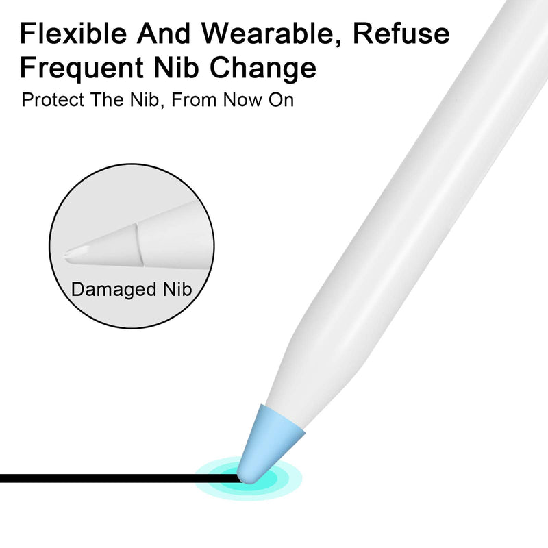 Silicone Nibs Caps Compatible with Apple Pencil 1st and 2nd Generation, MENKARWHY Pencil Tip Cover Protective Cover Noiseless, 5 Colors, 95 Pieces (Black+White+Blue+Grey+Lavender Grey,95Pack) Black+White+Blue+Grey+Lavender Grey,95Pack