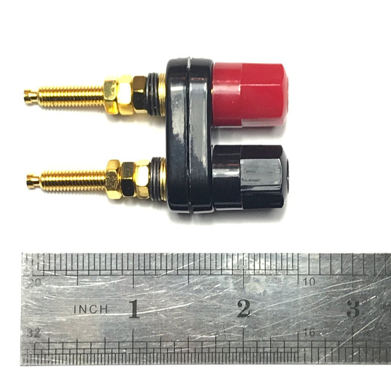 CESS Dual Binding Post Terminal - Amplifier/Speaker/Power Cable Connector - Banana Jack Socket - Length 2.3" (2 Pack)