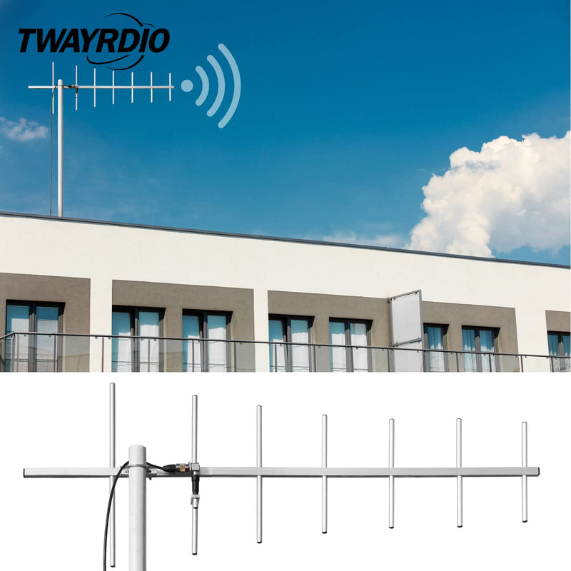 TWAYRDIO UHF Yagi Antenna SL16 Female Connector 400-470MHz 100W High Gain 11dBi Aluminum Alloy Radio Antenna for Ham Radio Mobile Transceivers Repeaters TW-YG07