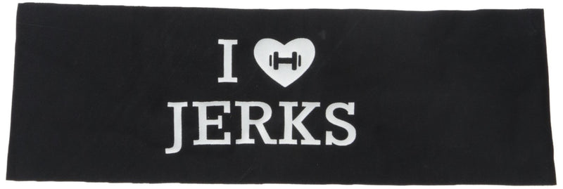 Bondi Band "I (Heart) JERKS" Moisture Wicking 4" Headband, One Size, Black