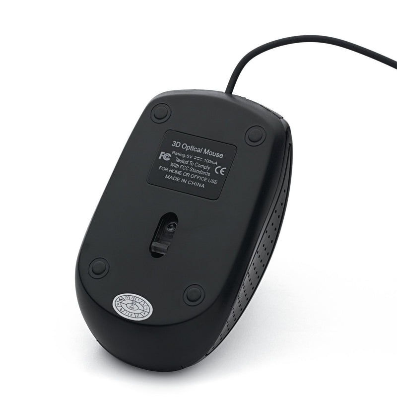 Verbatim 98106 Optical Mouse - Wired with USB Accessibility - Mac & PC Compatible - Black, 1.2" x 2.3" x 3.8" Glossy Black