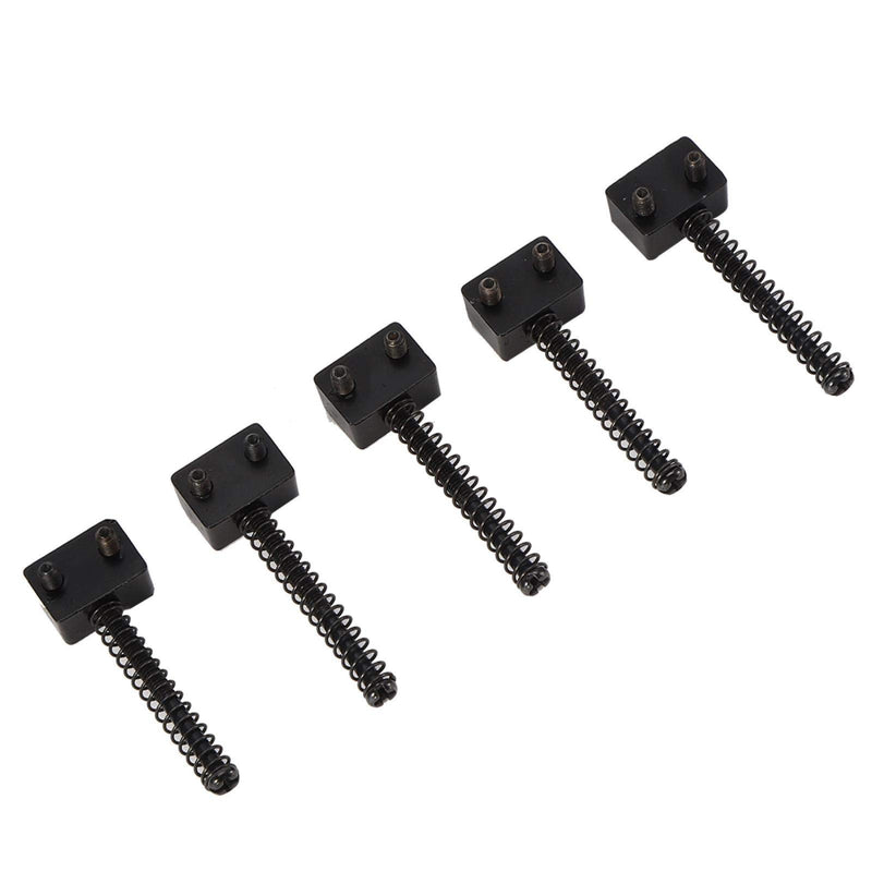 5Pcs Bass Bridge String Saddles Instrument Accessories for Bass Electric Guitar Replacement Part Spring Screws (Black) Black