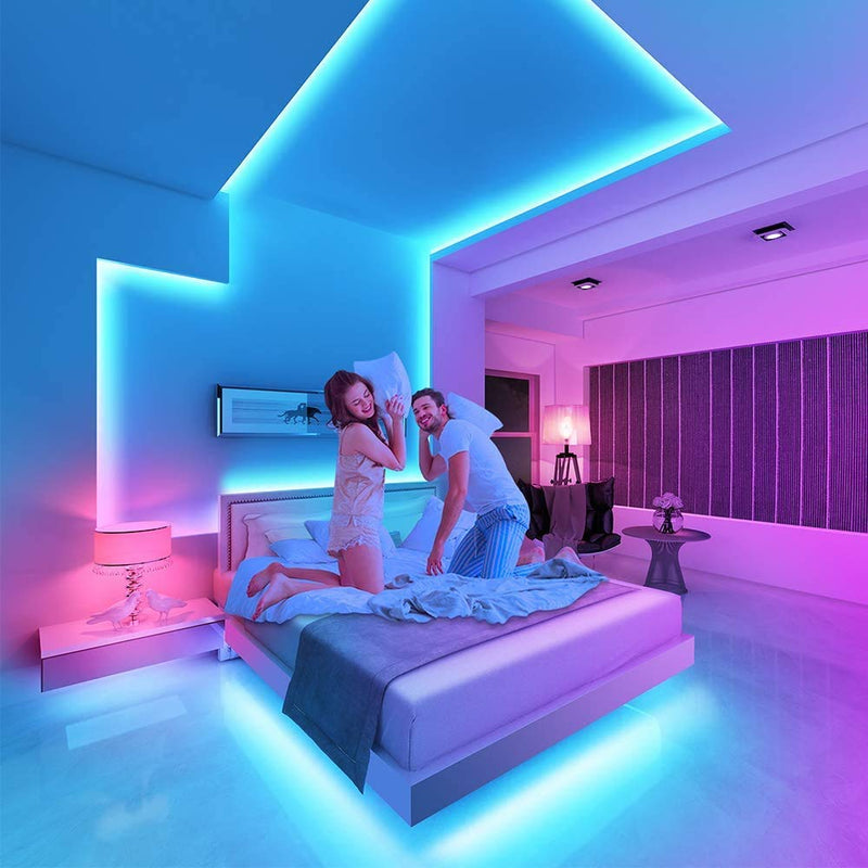 [AUSTRALIA] - REYSURPIUS LED Strip Lights, 32.8ft(2x16.4ft)Smart Led Lights Music Sync Color Changing Rope Lights SMD 5050 RGB Light Strips with Bluetooth Controller Apply for TV, Bedroom, Party and Home Decoration 