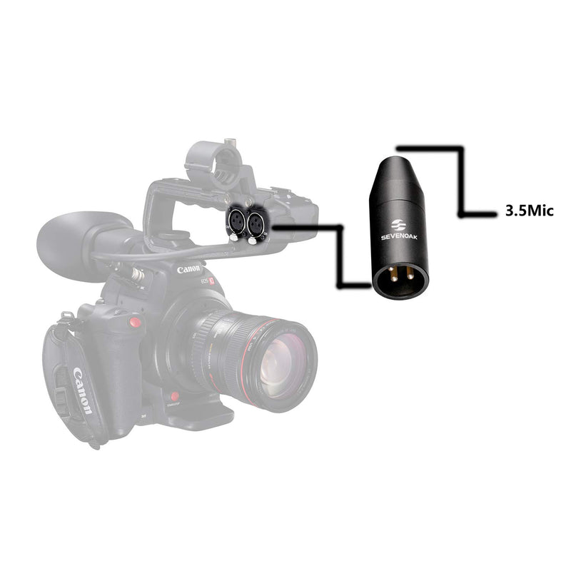 [AUSTRALIA] - Sevenoak 35C-XLR 3.5mm (TRS) Mini-Jack Female Microphone Adapter to 3-pin XLR Male Connector for Camcorders, Recorders, Mixers 