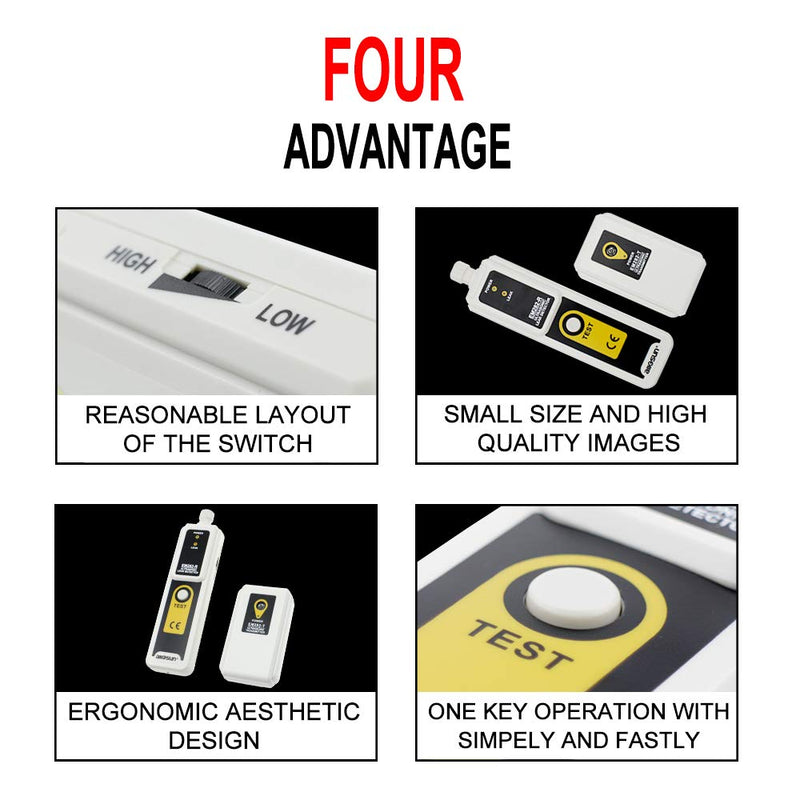 ALLOSUN Gas Leak Detector Ultrasonic Leak Tester Gas Sniffer Transmitter with Headphone, White (EM282)