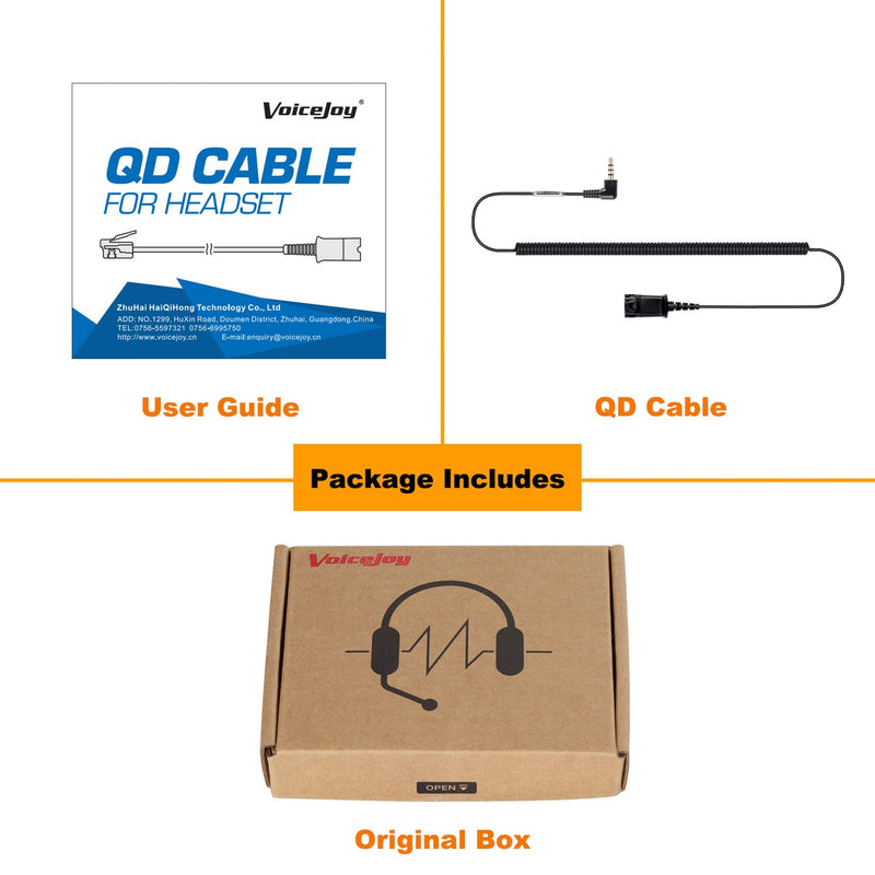 Headset QD (Quick Disconnect),Compatible with Plantronics Headset.QD Cable with Single 3.5mm Plug for Smartphones Mobile Phones,Laptop etc