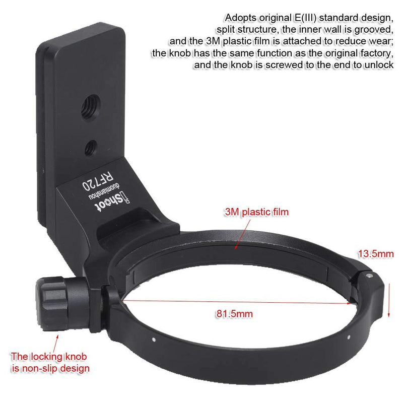 iShoot Metal Lens Collar Tripod Mount Ring Compatible with Canon RF 70-200mm f/2.8L is USM E (III), Lens Support Holder Bracket Bottom is 39mm Arca-Swiss Fit Quick Release Plate Dovetail Groove