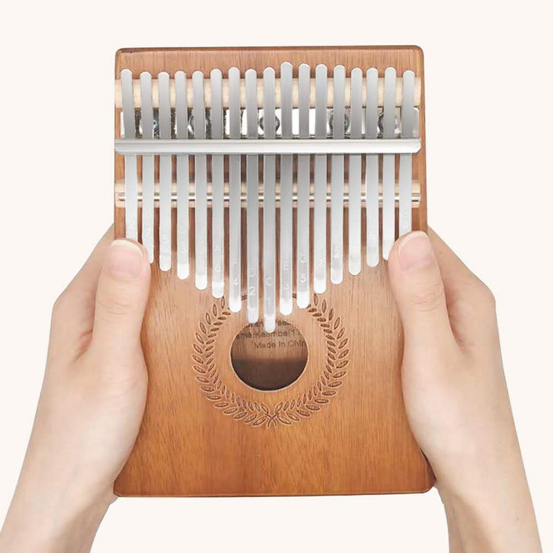 Peabownn Kalimba 17 Keys Thumb Piano Wood Finger Piano Gifts for Kids Adult Beginners Musical Instrument wheat head armrest