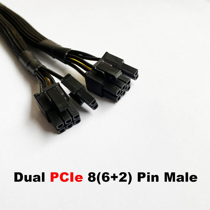 [AUSTRALIA] - Amangny GPU VGA PCI-e 8 Pin Female to Dual 8(6+2) Pin Male PCI Express Adapter Braided Sleeved Splitter Power Cable 9 inch (6 Pack) 6 Pack 