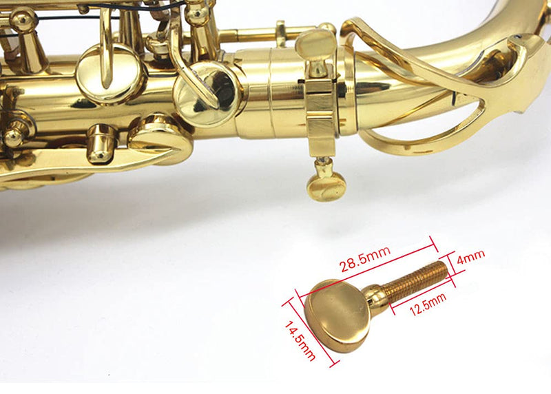 Jiayouy Golden Sax Neck Screw Tightening Attach Screw for Soprano Alto Tenor Saxophone Neck Parts Thread Diameter 4mm