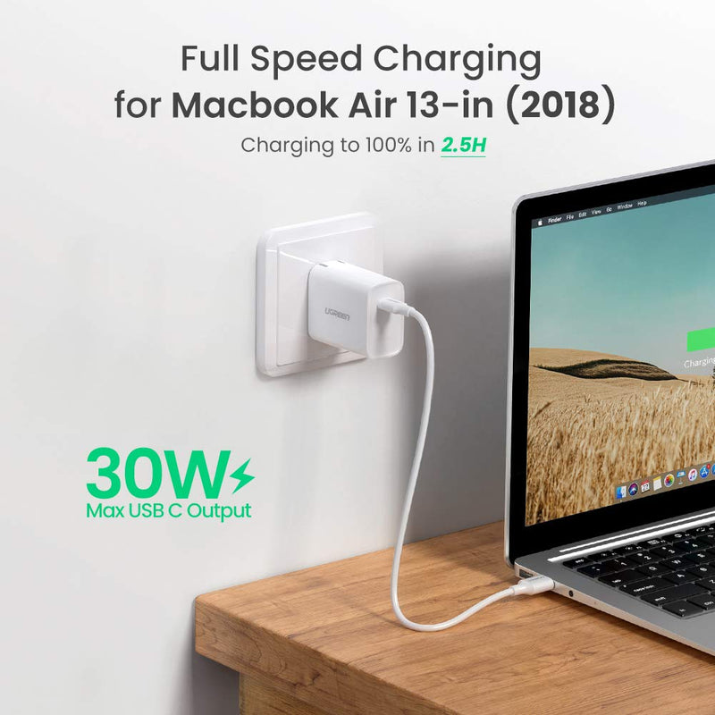 UGREEN USB C Charger 30W PD Wall Charger Power Delivery with Foldable Plug for iPad Pro Galaxy Note20 Note10 S20 S10 S9 iPhone 12 Mini 12 Pro Max 11 Pro Max XR AirPods Pro Pixel LG