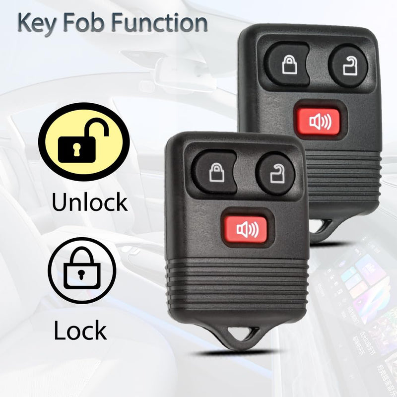 Key Fob Keyless Entry Fits for Ford F150 F250 F350 Explorer Expedition 1998-2016 / Ranger Escape Edge E150 Freestar/Lincoln Navigator Mercury Mazda 3 Button Remote Control Replacement CWTWB1U345