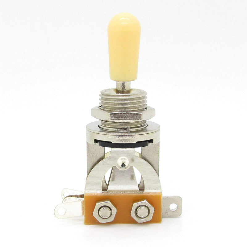 Chrome 3 Way Electric Guitar Pickup Toggle Switch with Cream Tip Knob Cap