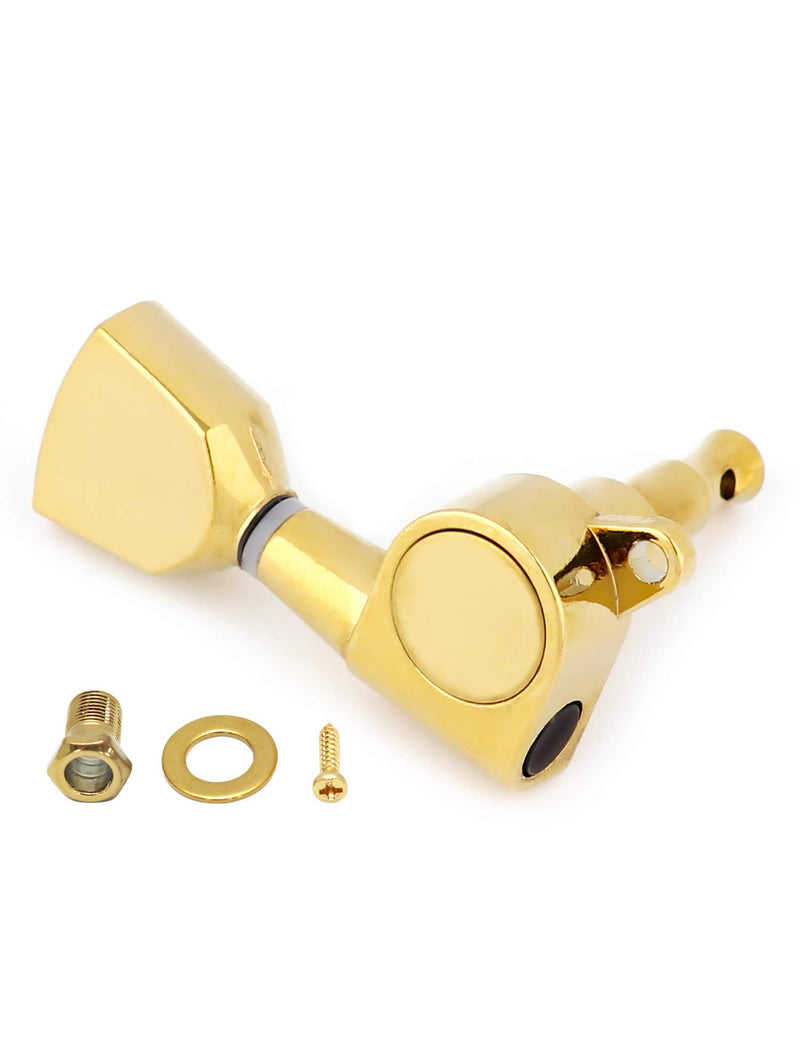 Metallor Sealed Guitar String Tuning Pegs Grover Machines Heads Tuning Keys Tuners 3L 3R Electric Guitar Acoustic Guitar Parts Replacement Gold.