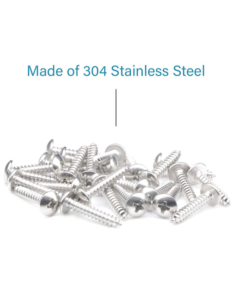 100Pcs #6 x 3/4" Truss Head Phillips Wood Screws Stainless Steel 304 Self Tapping Screw | by IMSCREWS 100 Pcs #6x3/4" Silver