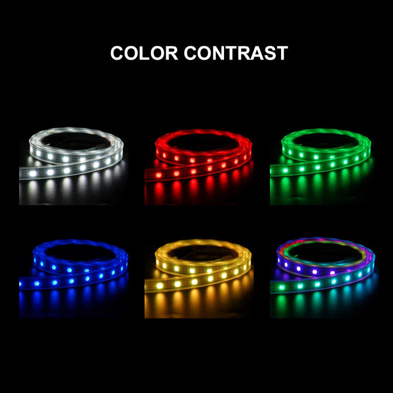 BTF-LIGHTING WS2812B RGB 5050SMD Individual Addressable 3.3FT 60(2x30)Pixels/m Flexible Black PCB Full Color LED Pixel Strip Dream Color IP30 Non-Waterproof for Bedroom,DIY Project Only DC5V Black Pcb Ip30 3.2FT 60LEDs