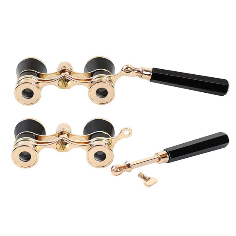 Aroncent Opera Glasses Binoculars 3X25 Theater Glasses Mini Binocular Compact with Adjustable Handle for Adults Kids Women in Opera Musical Concert black