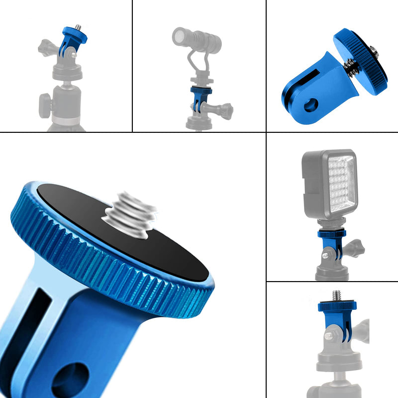 ParaPace Aluminum ¼-20 Camera Mount Adapter,Tripod Adapter for GoPro Hero Sony Xiaomi Yi AKASO Campark Sjcam Action Camera Accessories（Blue） blue adapter