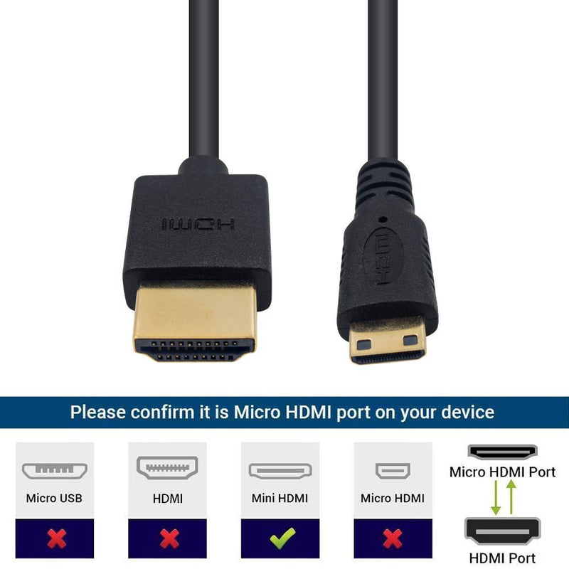 [AUSTRALIA] - Duttek Mini HDMI to HDMI Cable, HDMI to Mini HDMI Cable, Ultra-Thin HDMI Male to Mini HDMI Male Coiled Cable Support 4K Ultra HD, 1080p, 3D,for Projector, Monitor, Camcorder(HDMI 2.0) (1.8M/6FT) 1.8M/6FT 