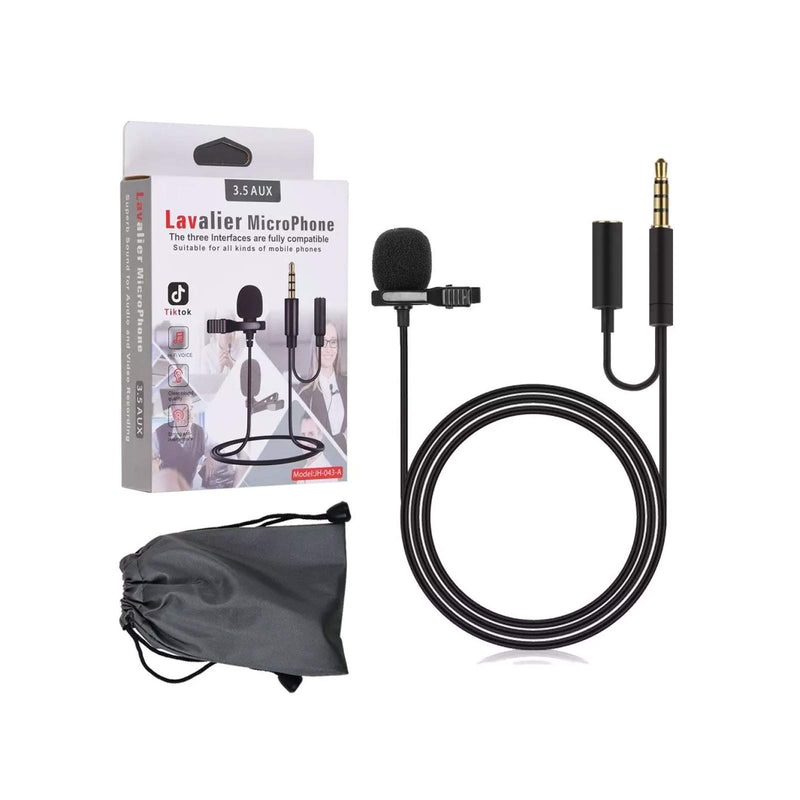 2 Pack Lavalier Microphone for iPhone Android Computer Laptop, Omnidirectional Mic with Easy Clip On System Perfect for Video Recording YouTube/Video Conference/Podcast/Voice Dictation/ASMR