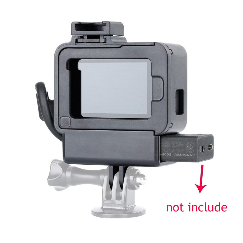 [AUSTRALIA] - V2 Housing Case Vlogging Frame with Microphone Cold Shoe Mount Compatible for GoPro Hero 7 6 5 Mic Audio Adapter Action Camera Accessories 