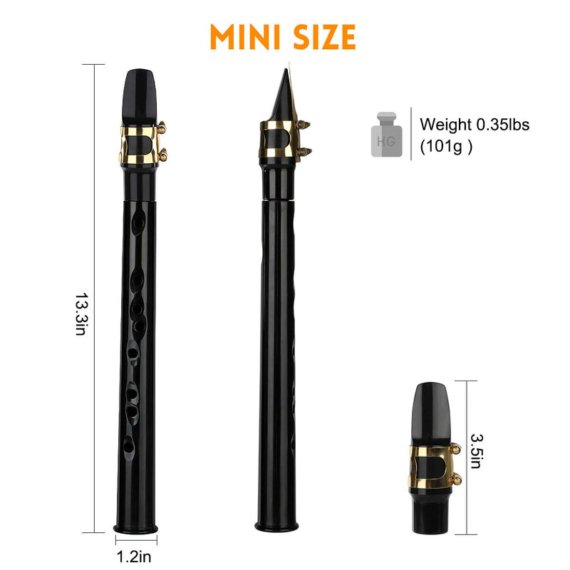 Pocket Saxophone Kit Mini Sax Portable Woodwind Instrument with Lid, Mouthpiece, Carrying Bag, Fingering Charts