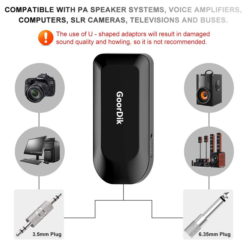 [AUSTRALIA] - Professional 2.4G Wireless Microphone Set, Wireless Lavalier Microphone with Lavalier Lapel Mics, Compatible with Bus Amplifier, PA Speaker, Home Theater and Public Speaking, Wedding, Presentations 