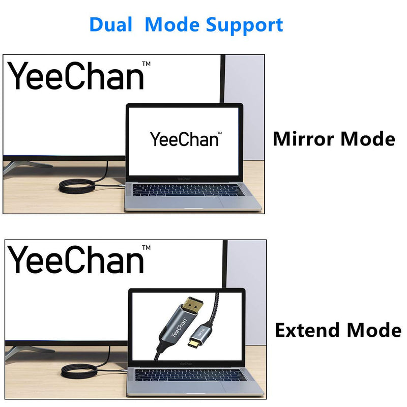 USB C to HDMI Cable Adapter 6ft, YeeChan (Thunderbolt 3 Compatible) Type C to HDMI Cable 4K 60Hz for MacBook Pro 2020, iPad Pro 2020, Samsung Galaxy S20/ S10, Dell XPS 13/15, Chromebook, and More