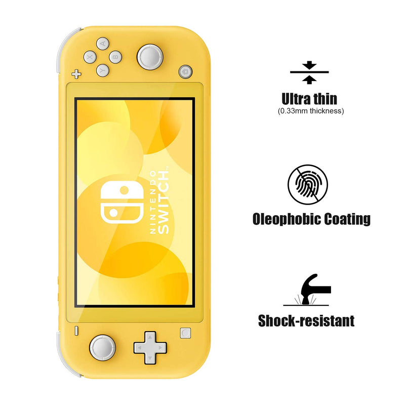 [3 Pack]Switch Lite Screen Protector, JOTO Tempered Glass Screen Film Guard Rounded Edge Real Glass Screen Protector for Nintendo Switch Lite 2019 -Clear
