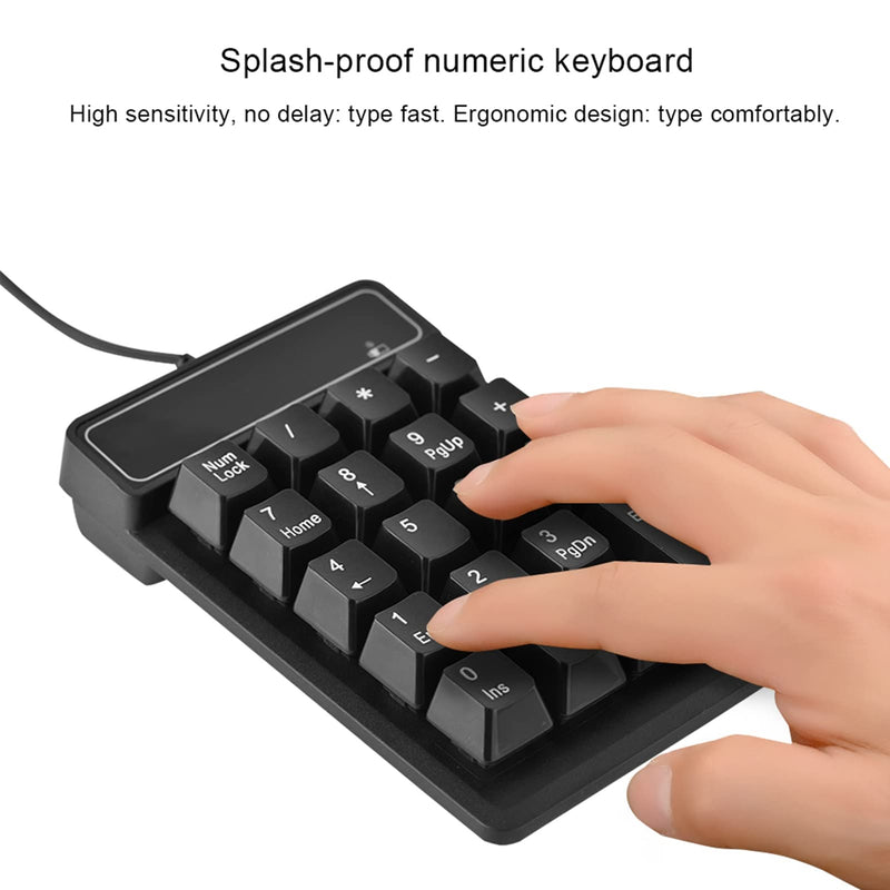 Diyeeni Numeric Keypad USB High Sensitivity Wired Numeric Keypad with Antiskid Design,Mechanical Numeric Keyboard Suitable for Notebook, PC or Desktop Computers