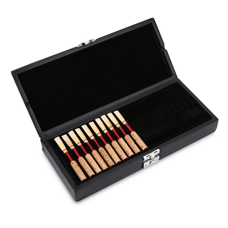 Oboe Reeds Case, PU Leather Cover Wooden Oboe Reeds Storage Case Holder 2 Layers 40pcs Oboe Reeds Box Bag