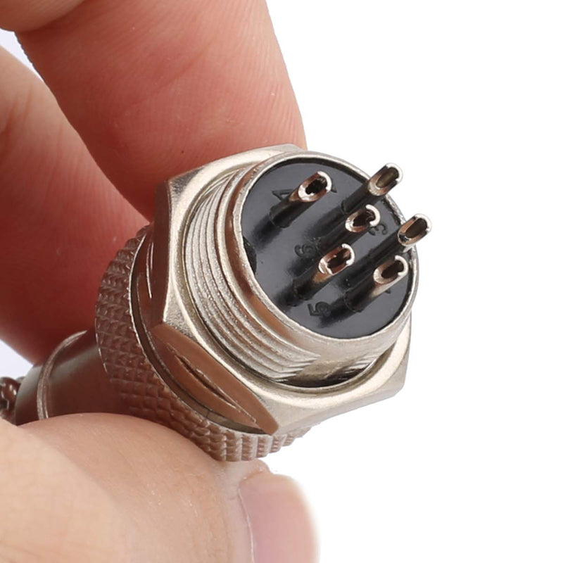 Clyxgs Aviation Plug 6-Pin 16mm Metal Male Female Panel Connector GX16-6(Pack of 10) 6 Pin
