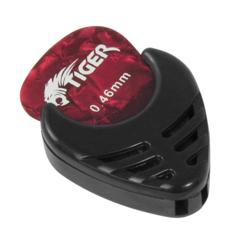 TIGER GAC7 | Guitar Pick Holder | Holds up to 8 Plectrums | Black