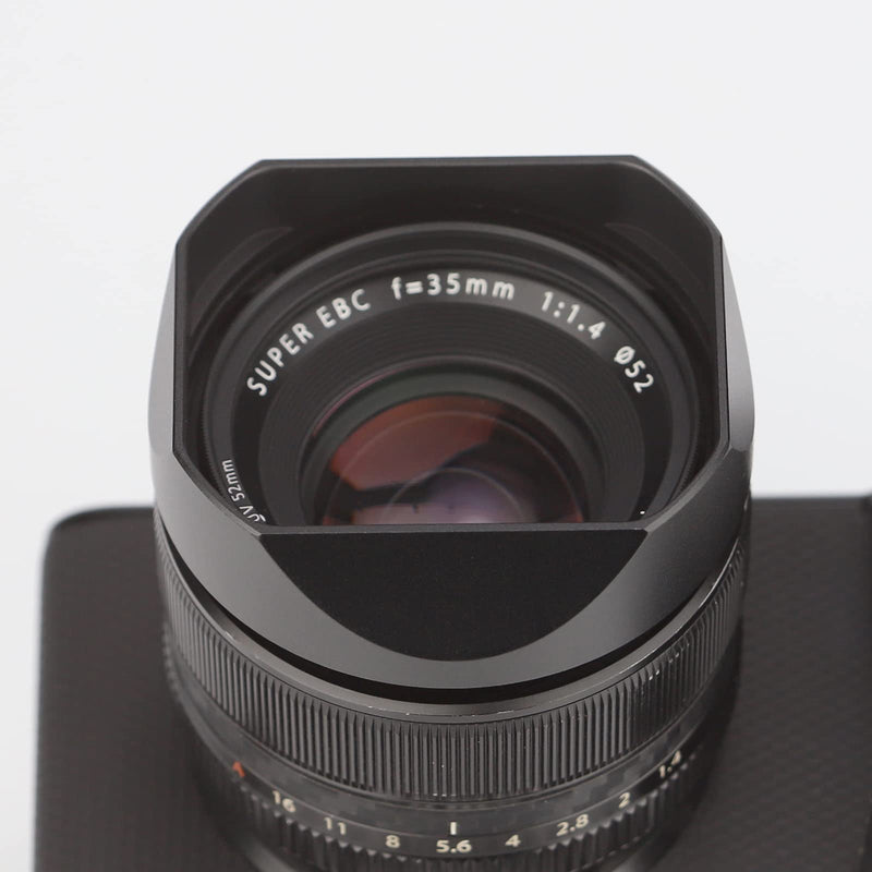 Haoge LH-X53B Square Metal Lens Hood Shade with Metal Cap for Fujifilm Fuji Fujinon XF 35mm F1.4 R / XF35mmF1.4 R Lens on Camera X-H1 XS-10 X-Pro3 X-T4 X-T3 X-T2 X-T30 X-T20