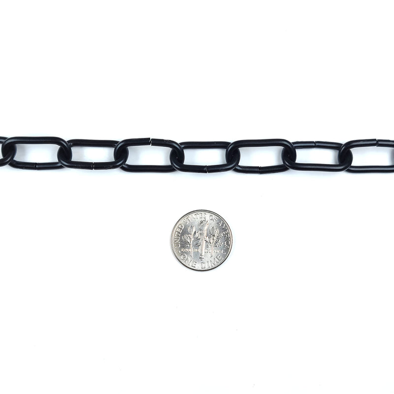 #100 x 10 ft. Hobby/Craft Oblong Decorator Steel Chain, Black, 0.087" Diameter, 10ft Length, 13 lbs Load Capacity