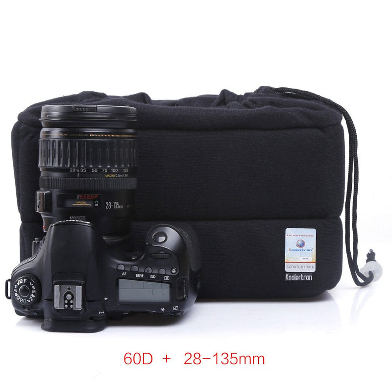 Koolertron Shockproof Camera Photo Bag for SLR SLR TLR Camera Insert Partition Padded Case for Sony Canon Nikon DSLR Shot Or Flash Light Black